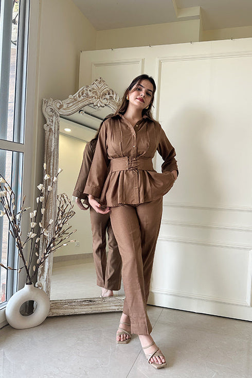 Classic Tan Brown Coord Set